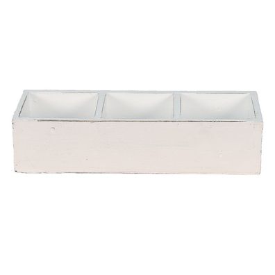 Clayre & Eef Holzkiste 33x12x7 cm Weiß Holz (Gr. 33x12x7 cm)
