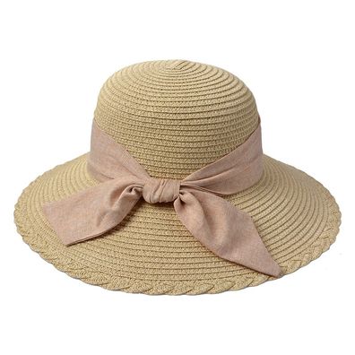 Clayre & Eef Damenhut Beige Papierstroh