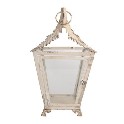Clayre & Eef Laterne 26x26x47 cm Beige Metall (Gr. 26x26x47 cm)