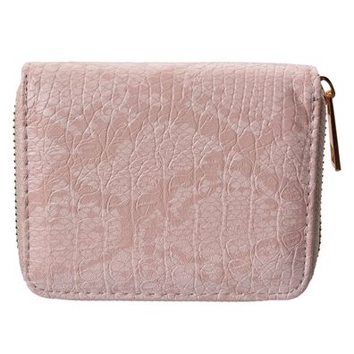 Clayre & Eef Brieftasche 11x9 cm Rosa Kunststoff Schlangenleder (Gr. 11x9 cm)
