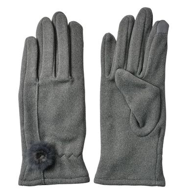 Clayre & Eef Winterhandschuhe 9x23 cm Grau Polyester