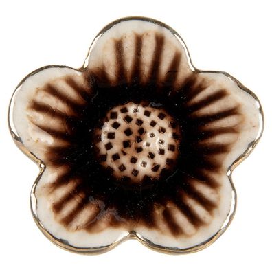 Clayre & Eef Türknauf Blume Ø 5x3 cm Beige Keramik (Gr. Ø 5x3 cm / S3 cm)