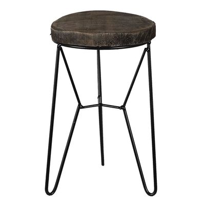 Clayre & Eef Pflanzentischchen 22 cm Braun Holz (Gr. Ø 13x22 cm)