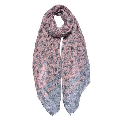 Clayre & Eef Gemusterter Damenschal 85x180 cm Rosa Synthetisch