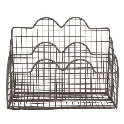 Clayre & Eef Briefhalter 27x12x22 cm Braun Metall (Gr. 27x12x22 cm)