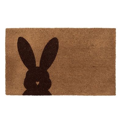 Clayre & Eef Fußmatte 75x45 cm Braun Kokosnuss Kaninchen (Gr. 75x45x1 cm)