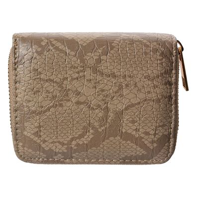 Clayre & Eef Brieftasche 11x9 cm Braun Kunststoff Schlangenleder (Gr. 11x2x9 cm)