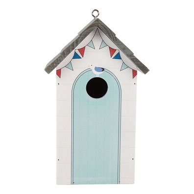 Clayre & Eef Vogelhaus 15x10x22 cm Weiß Holz (Gr. 15x10x22 cm)