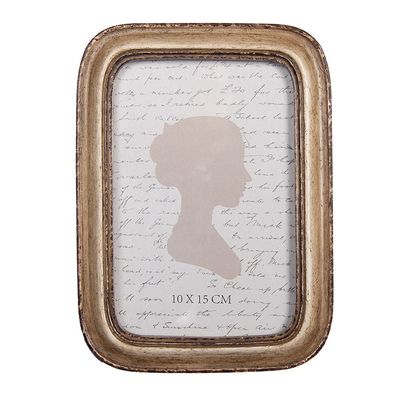 Clayre & Eef Bilderrahmen 10x15 cm Beige Kunststoff (Gr. 14x2x19 cm / 10x15 cm)