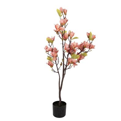 Clayre & Eef Kunstpflanze Magnolie 20x15x120 cm Orange Kunststoff (Gr. 20x15x120 cm)
