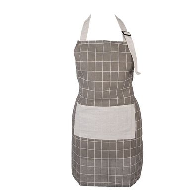 Clayre & Eef Küchenschürze 69x68 cm Grau Polyester (Gr. 69x68 cm)