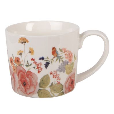 Clayre & Eef Tasse 275 ml Weiß Porzellan (Gr. 12x8x7 cm / 275 ml)