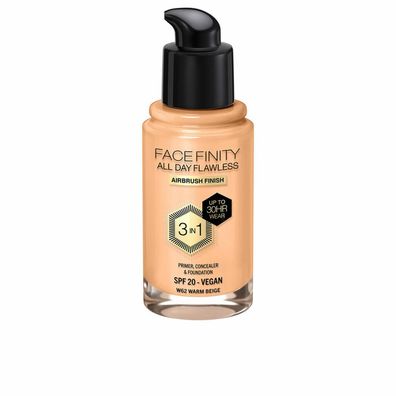 Max Factor Facefinity All Day Flawless 3 In 1 Foundation W62-Warm Beige 30ml