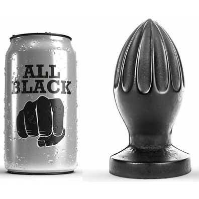 All Black Gummi Analdildo/Analplug - 12 cm Länge - Schwarz