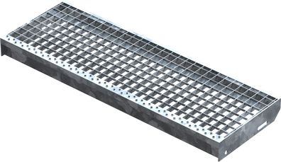 Gitterroststufe Treppenstufe Maße: 900x305 mm 30/30 mm S235JR (St37-2), im Vollbad