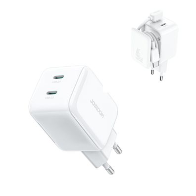 Joyroom JR-TCL05 45W GaN-Wandladegerät mit Kabel-Organizer - Weiß