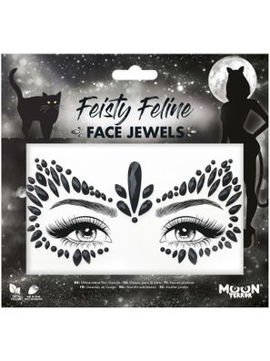 Smiffys Schwarze Face Jewels – Glitzernde Dekoration für Kostümpartys