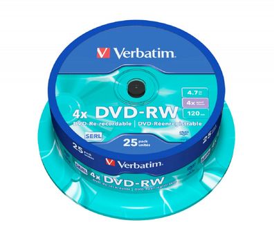 Verbatim DVD-RW 4.7GB – wiederbeschreibbare DVD mit 120 Min. Spielzeit