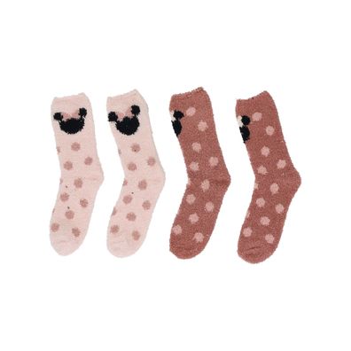 Disney Minnie Mouse Flauschsocken 2er Pack Damen Haussocken weich