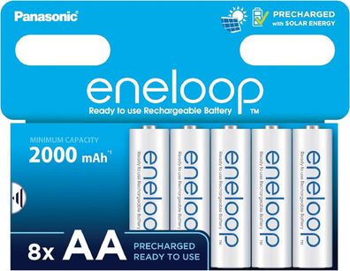 Eneloop AA Akkus 2000 mAh – 8er-Pack wiederaufladbare Batterien