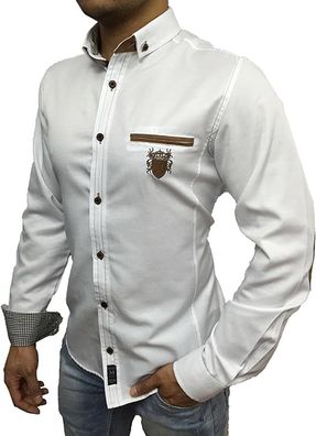 Megaman Patches Hemd | Herren Button Down Outdoor Freizeithemden Casual Style |
