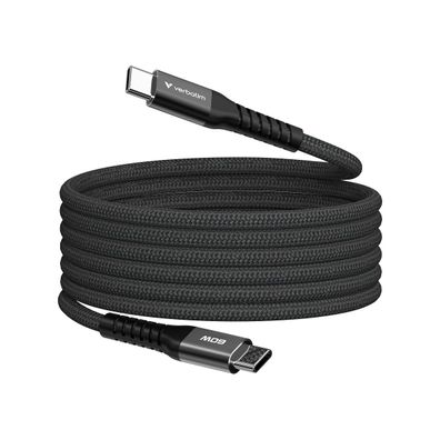 Verbatim USB-C zu USB-C Ladekabel mit Magnetfunktion Power Delivery 60 W und Nylon