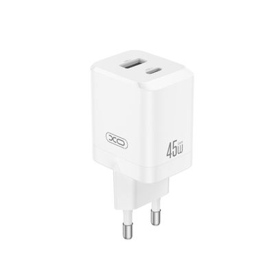 XO CE36 USB Wandladegerät 45W USB-C & USB-A, Weiß