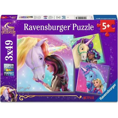 Kinderpuzzle Unicorn Academy - Magie Und Freundschaft (3X 49 Teile)