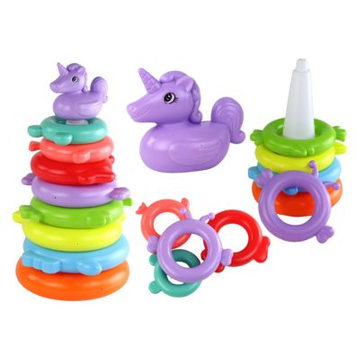 Lean Toys Pyramide Einhorn Puzzle 8 Kreise Bunt 29Cm X 14Cm X 14Cm