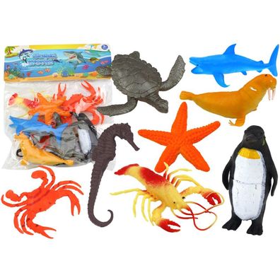 Leantoys Set mit 10 Unterwasser-Meerestierfiguren