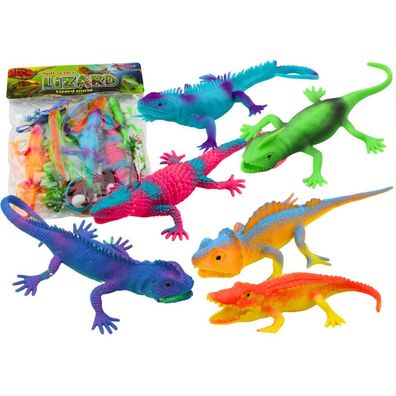 Leantoys Zestaw Figurek Jaszczurki Gady Kolorowe 8 Sztuk