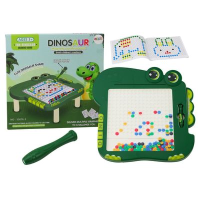 Leantoys Pädagogisches Magnetbrett Dinosaurierpfad Puzzle Grüne Perlen