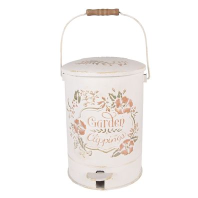 Clayre & Eef Treteimer 25x27x32 cm Weiß Metall (Gr. 25x27x32 cm)