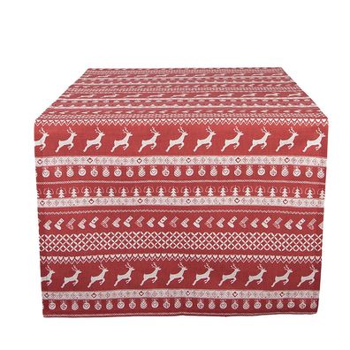 Clayre & Eef Tischläufer 50x140 cm Rot Baumwolle (Gr. 50x140 cm)