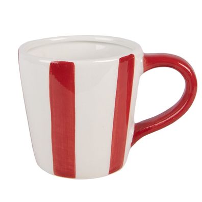 Clayre & Eef Tasse 250 ml Weiß Keramik (Gr. 13x9x9 cm / 250 ml)