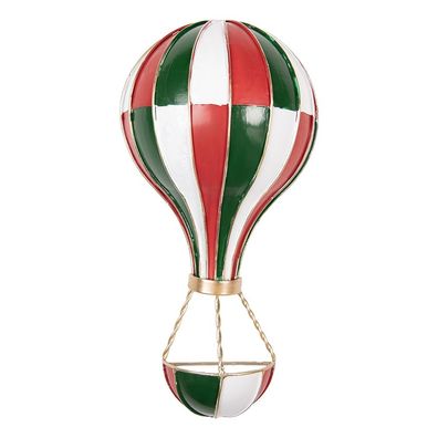 Clayre & Eef Dekorationsfigur Heißluftballon 16x8x33 cm Rot Metall (Gr. 16x8x33 cm)