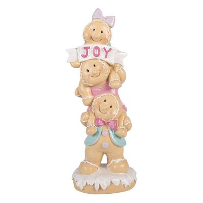 Clayre & Eef Weihnachtsdekorationsfigur Pfefferkuchenmann 11x9x30 cm Braun Kunststoff