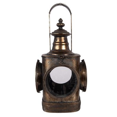 Clayre & Eef Laterne 23x23x48 cm Braun Metall (Gr. 23x23x48 cm)