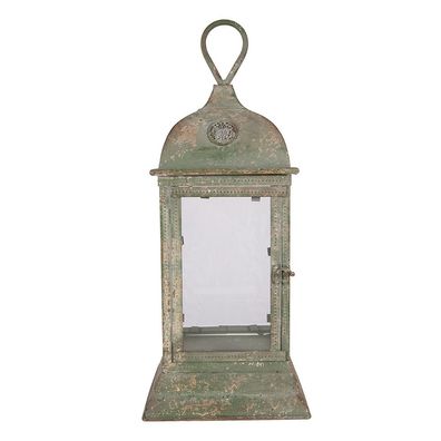 Clayre & Eef Laterne 20x20x49 cm Grün Metall (Gr. 20x20x49 cm)