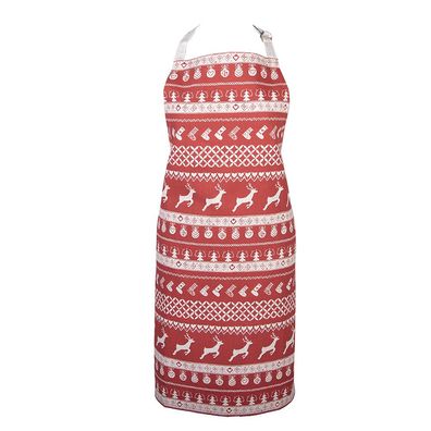 Clayre & Eef Küchenschürze 70x85 cm Rot Baumwolle (Gr. 70x85 cm)