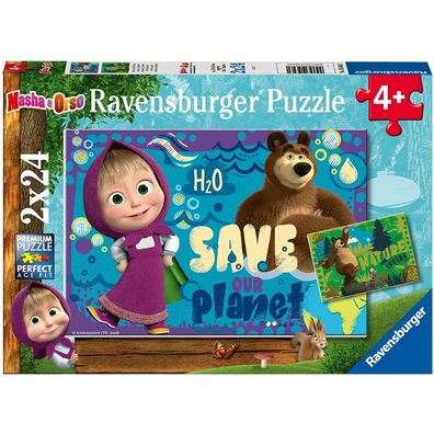 2 Puzzles mit 24 Teilen - Mascha und Bär