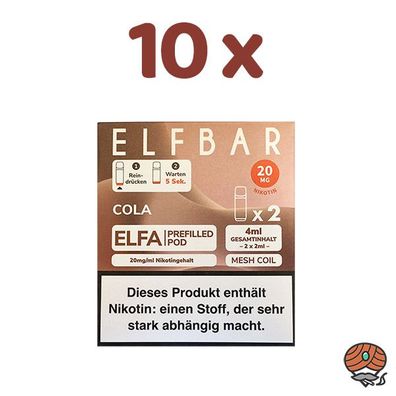 ELFBAR ELFA POD Cola 20mg/ml Nikotin 10x 2 Pods