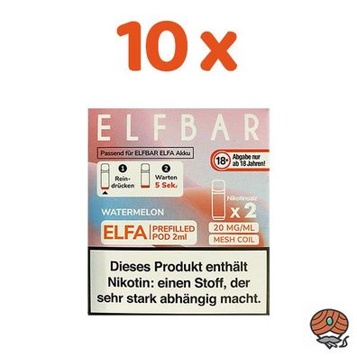 ELFBAR ELFA POD Watermelon 20mg/ml Nikotin 10x 2 Pods