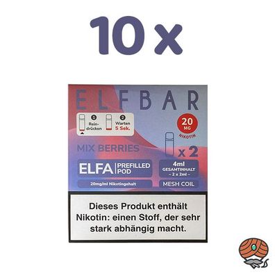 ELFBAR ELFA POD Mix Berries 20mg/ml Nikotin 10x 2 Pods