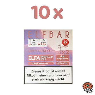 ELFBAR ELFA POD Peach Ice (Juicy Peach) 20mg/ml Nikotin 10x 2 Pods