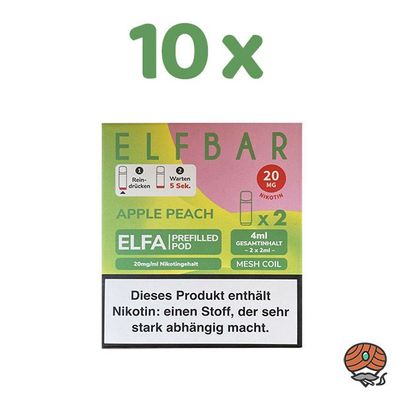 ELFBAR ELFA POD Apple Peach 20mg/ml Nikotin 10x 2 Pods