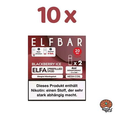 ELFBAR ELFA POD Blackberry Ice 20mg/ml Nikotin 10x 2 Pods