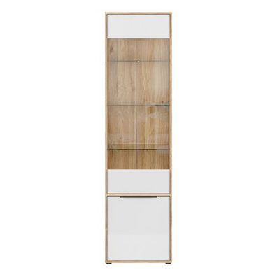 Vitrine L/R ORKNEY OKYV711-Q344 Vitrinenschrank - Eiche Mauvella/Weiß Glanz