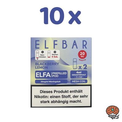 ELFBAR ELFA POD Blackberry Lemon 20mg/ml Nikotin 10x 2 Pods