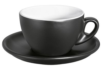Cilio Cappuccinotasse ROMA schwarz matt – 6er Vorteilset
